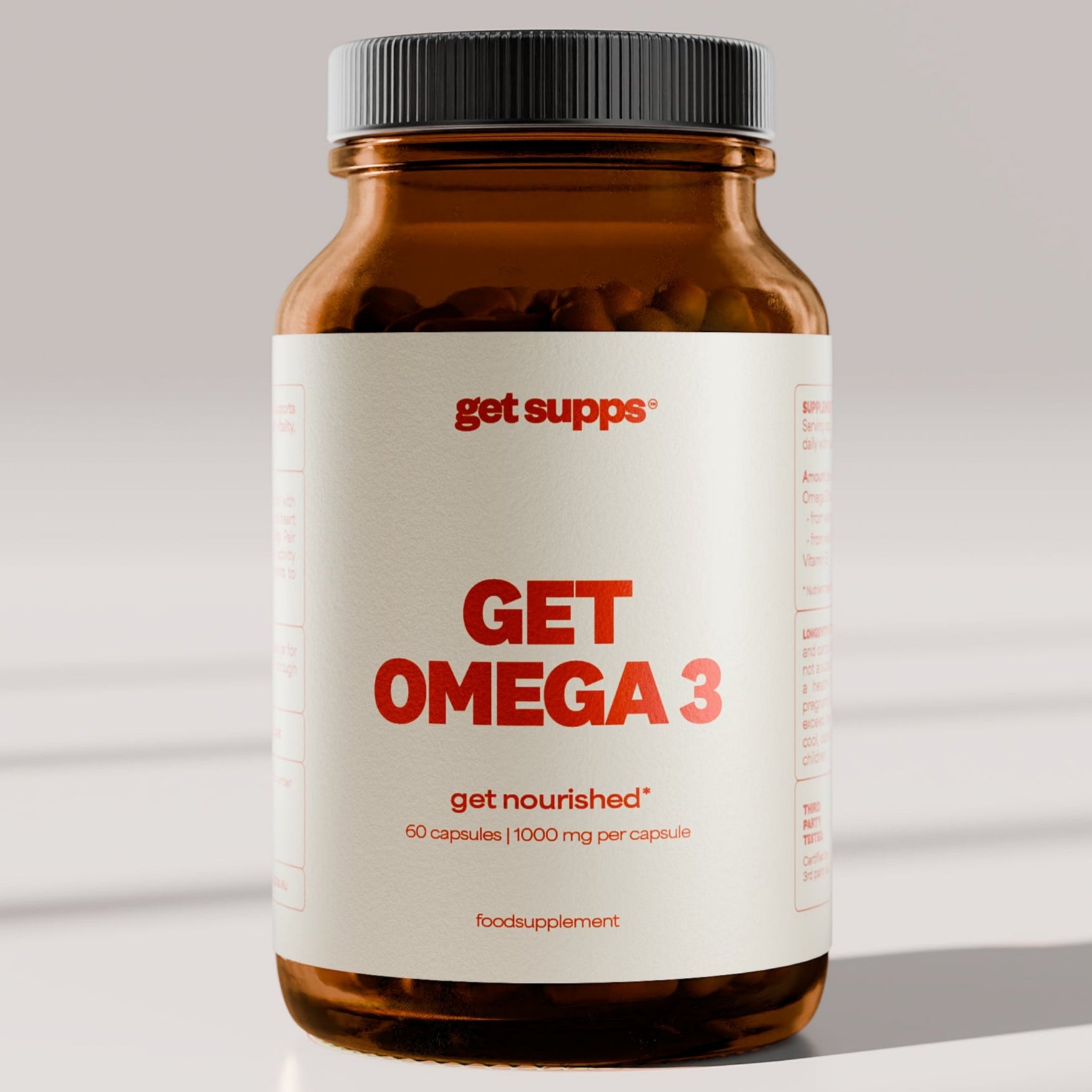 Omega 3 Capsules front | Get Supps