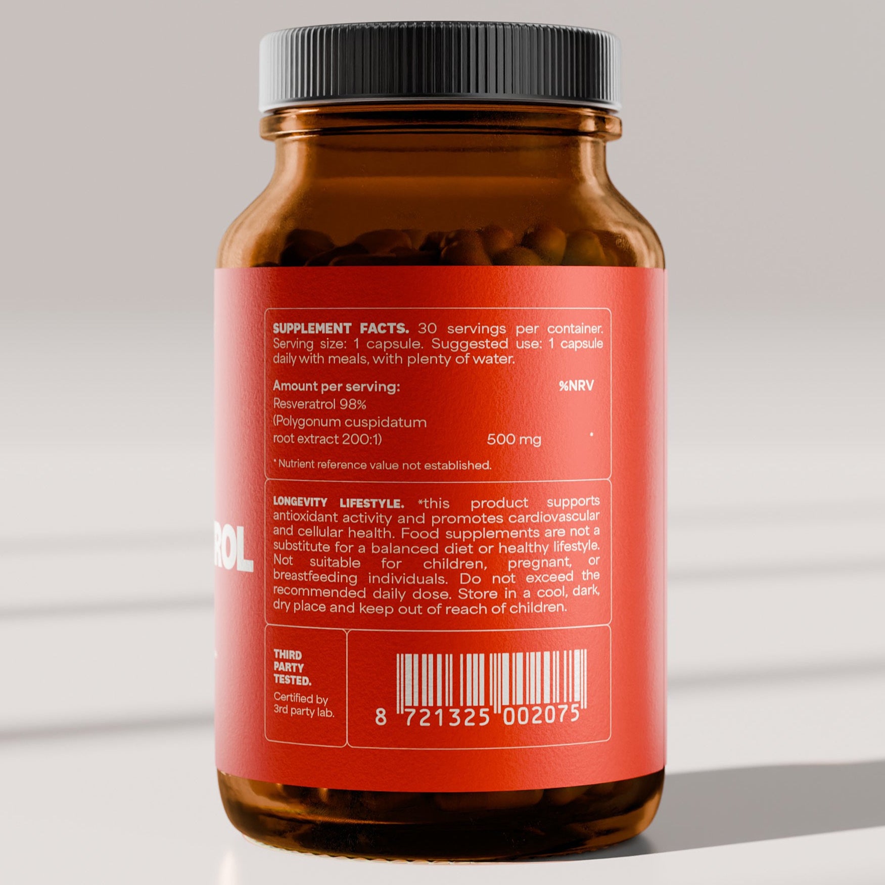 Resveratrol Capsules rear | Get Supps