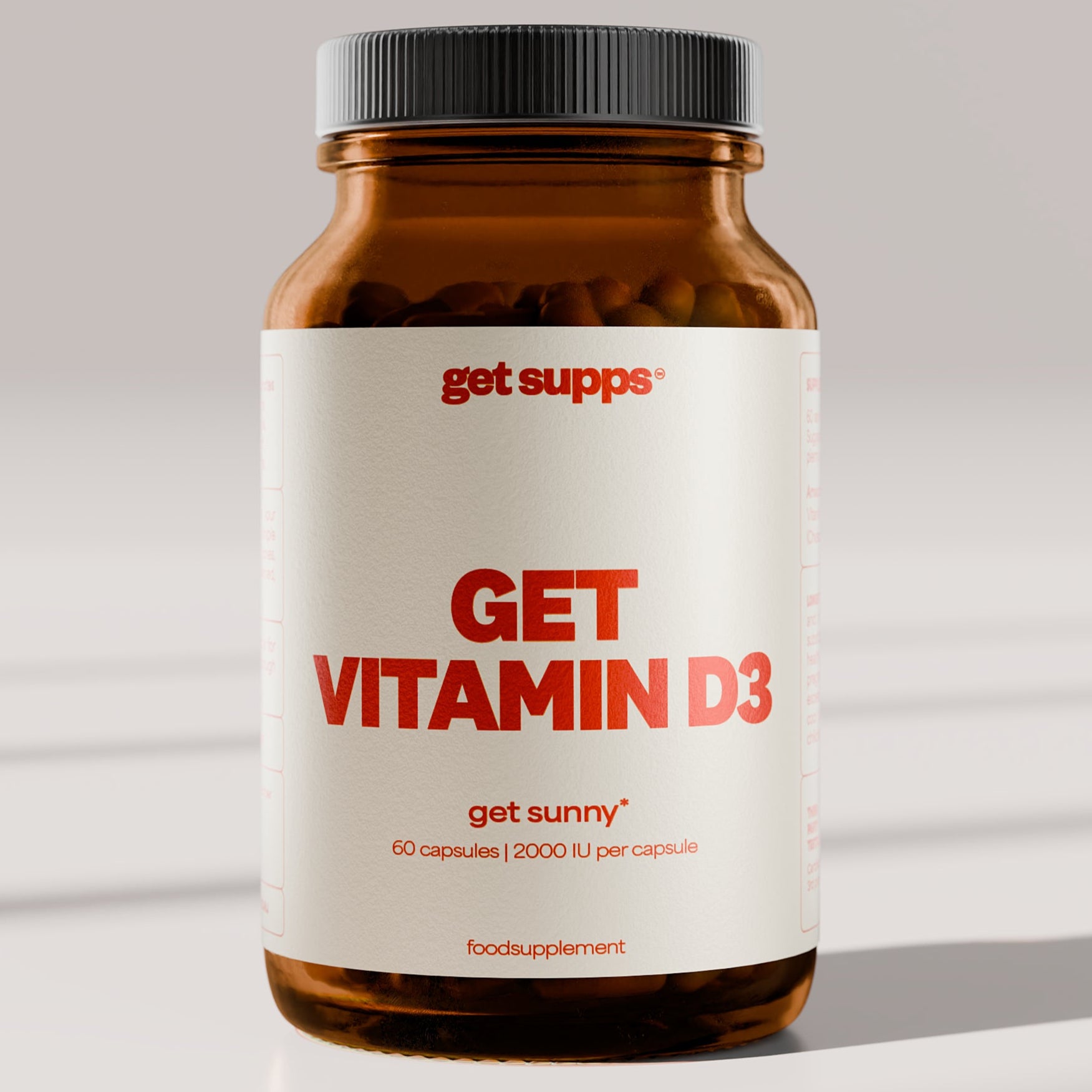 Vitamin D3 capsules front | Get Supps